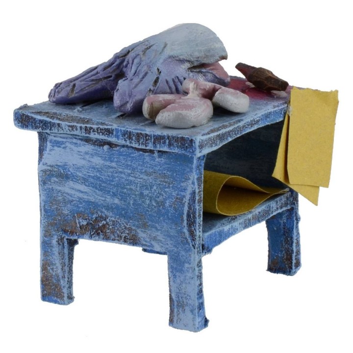 Banco de madera con pez de 5,5x4,5x6 cm de altura para estatuas