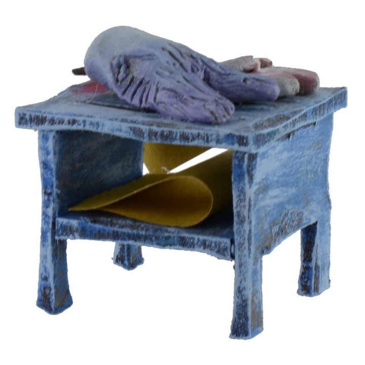 Banco de madera con pez de 5,5x4,5x6 cm de altura para estatuas