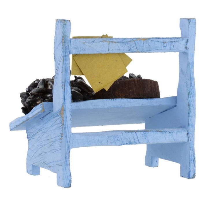 Banco de madera con mejillones de 7,5x5x7,5 cm de altura para