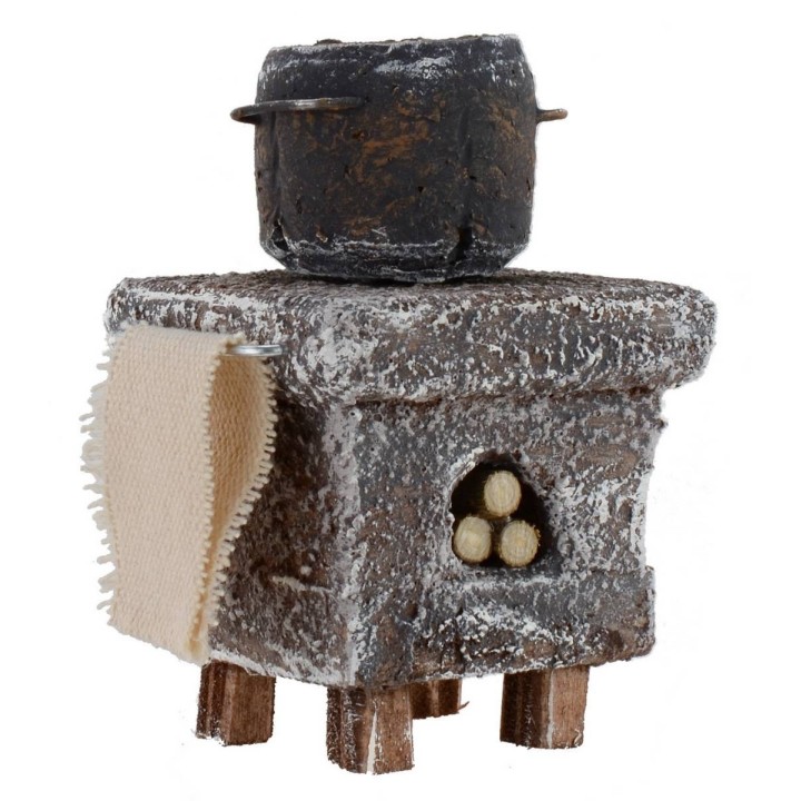Wood oven with cooker per kitchen cm 5x5x8 h for statues of 10