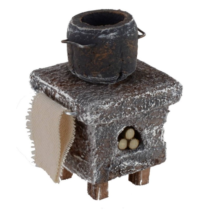 Forno a legna con pentola per cucina cm 5x5x8 h per statue di