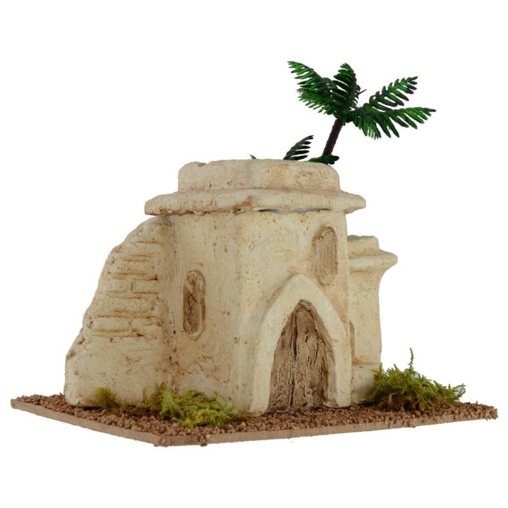 Casa palestinese con rudere di muro cm 18x11x16 h
