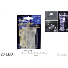 20 Micro Led luce bianca fredda a batterie
