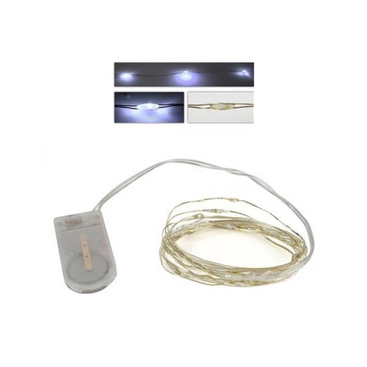 20 Micro led a luce bianca fredda con pile incluse