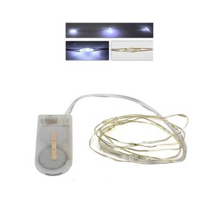 10 Micro led a luce bianca fredda con pile incluse
