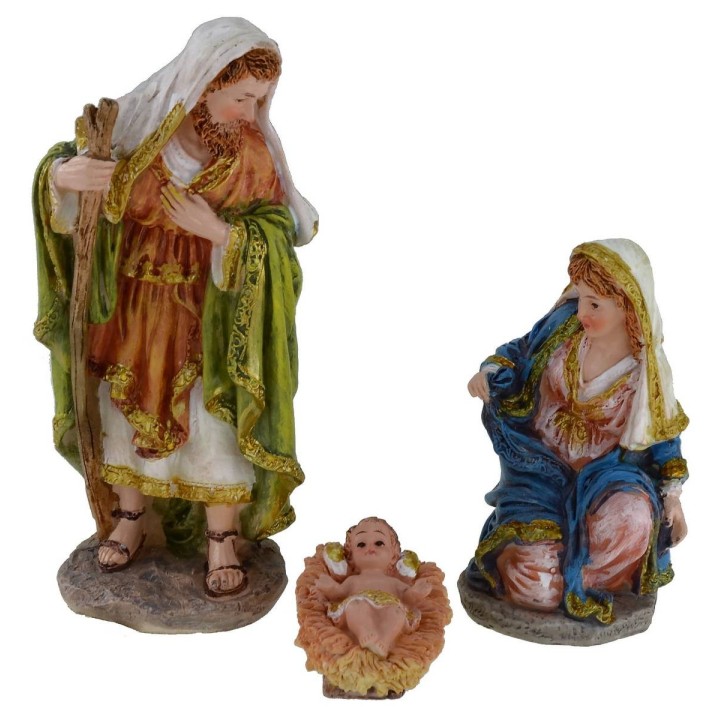 Natività in set da 11 soggetti cm 15 in resina