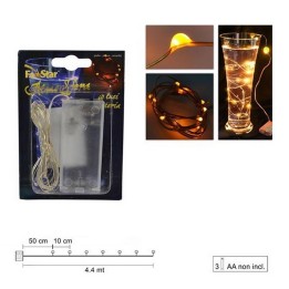 40 Micro Led luz blanca cálida a pilas