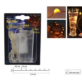 20 Micro Led luce bianca calda a batterie