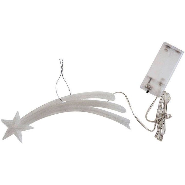 Estrella fugaz 19 cm pesebre con leds parpadeantes de luz fría