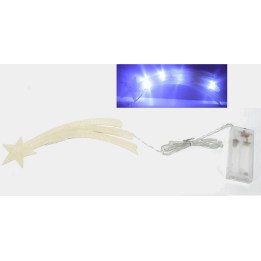 Stella cometa 19 cm presepe con led tremolanti a luce fredda