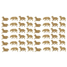 Set 48 sheep patinated cm 2-2, 5x1,4-1, 8 h.
