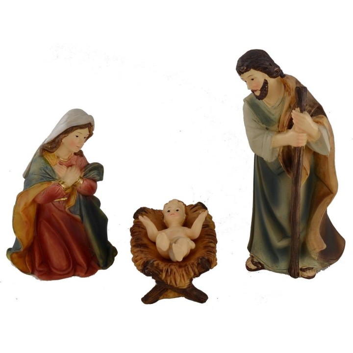 Natività 3 soggetti 12 cm in resina