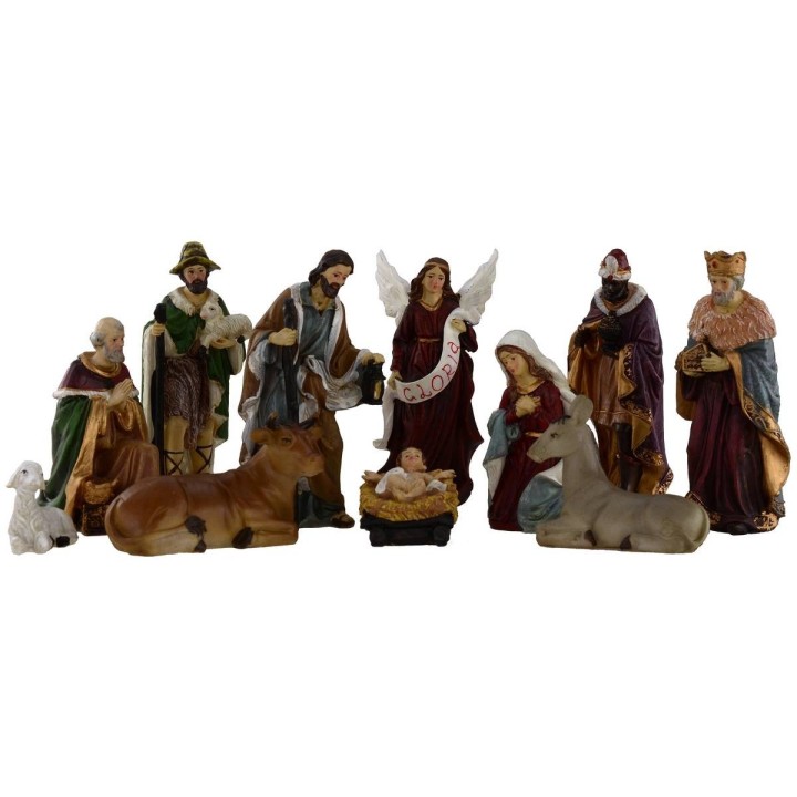Set Natività da 11 soggetti cm 15 in resina