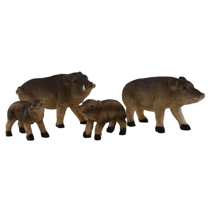 Conjunto de 4 jabalíes para estatuas de 8-10 cm