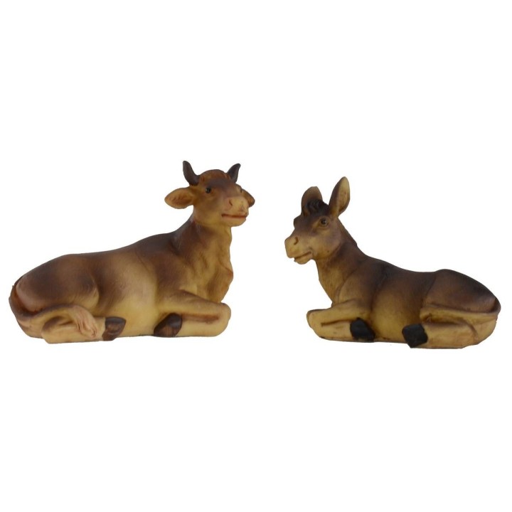 Set bue e asino per statue 12 cm