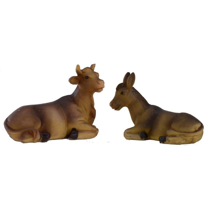 Conjunto de buey y asno para estatuas de 10 cm