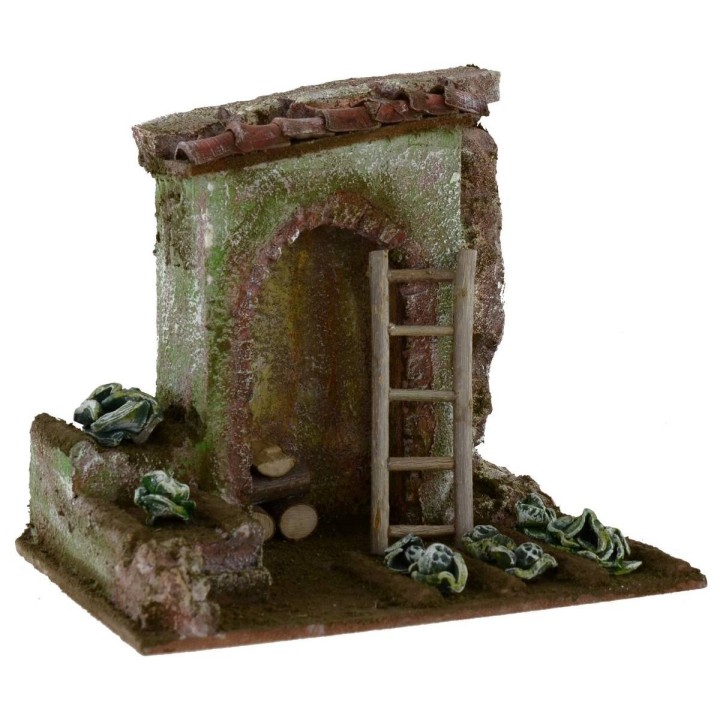 Garden for nativity scene with closet 19.5x14.5x17 cm h for