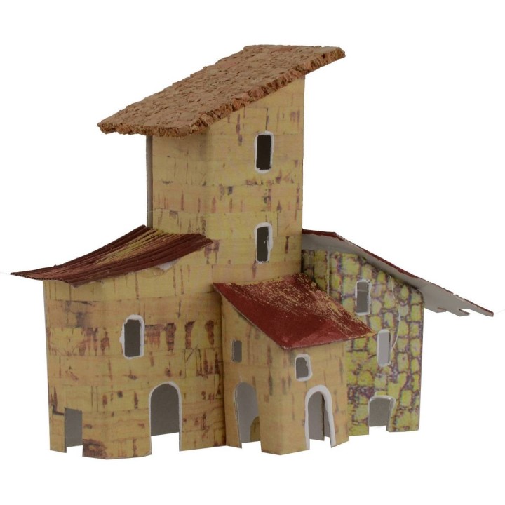 Casita rústica para belén de 12x5,5x10 cm h