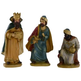 Set 3 Re Magi in resina serie 25 cm per presepe
