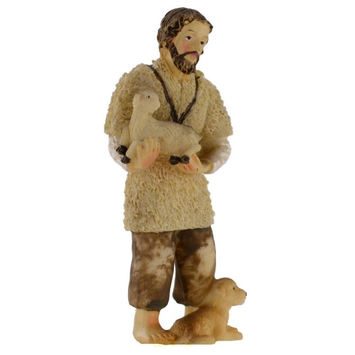 Pastore con agnello e cane cm 10 in resina