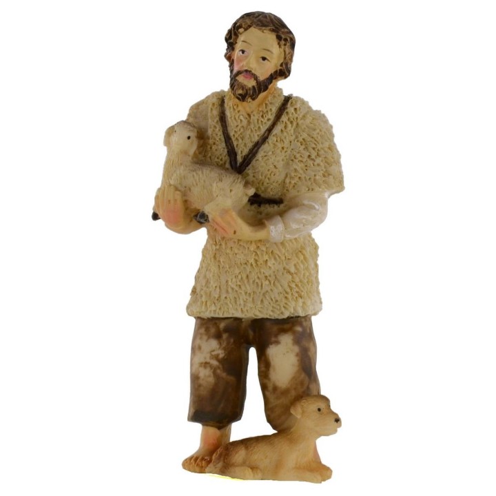 Pastore con agnello e cane cm 10 in resina