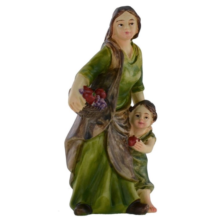 Mujer con niño en resina serie 9 cm