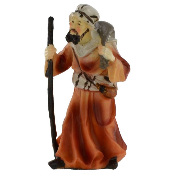 Caminante oriental con bastón serie 8 cm en resina