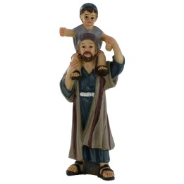 Man with child on his shoulders series 10 cm in resin