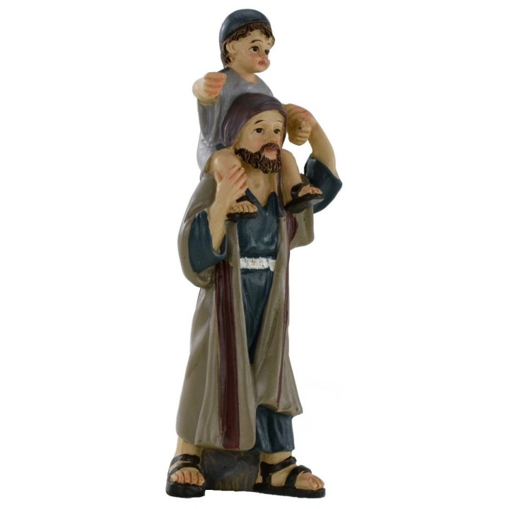 Man with child on his shoulders series 10 cm in resin