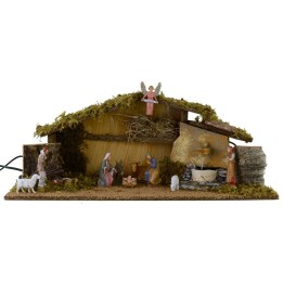 Capanna completa di statue Landi da 10 cm con fuoco e fontana