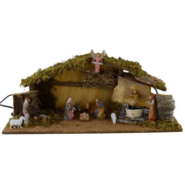 Hut complete with 10 cm Landi statues with fire and functioning