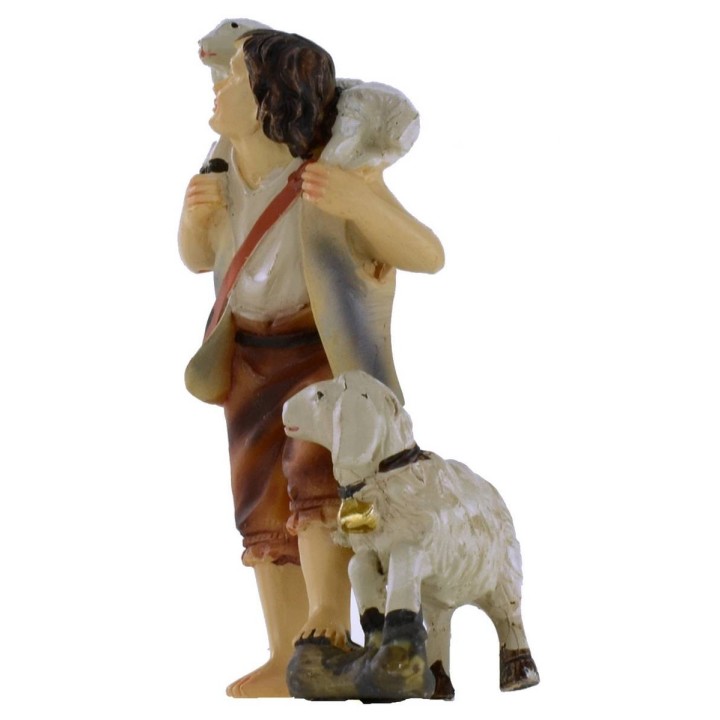Pastorello con pecore serie 9 cm in resina