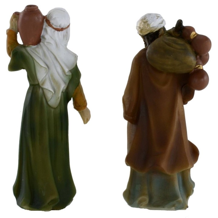 Conjunto de dos pastores orientales serie 8 cm en resina