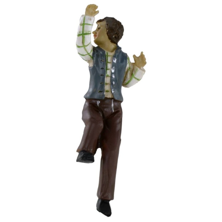 Uomo che sale la scala in resina serie 11 cm