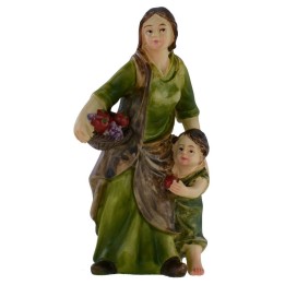 Donna con bambino in resina serie 8 cm