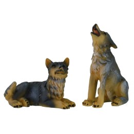 Establece dos lobos para estatuas de 10-12 cm