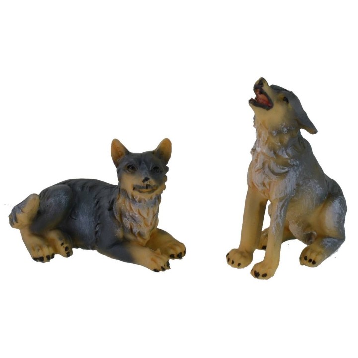 Set due lupi per statue 10-12 cm