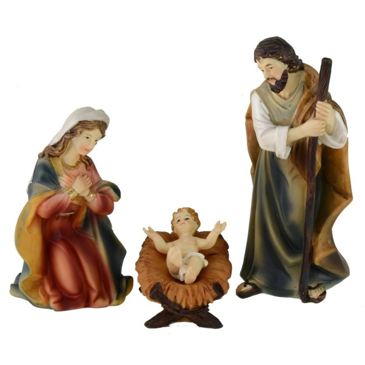 Natività 3 soggetti cm 14 in resina