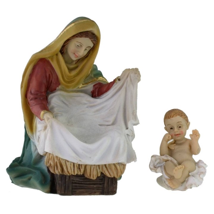 Natività 3 soggetti in resina serie 10 cm