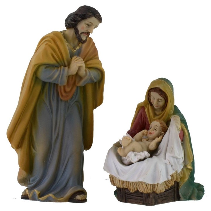 Natività 3 soggetti in resina serie 10 cm