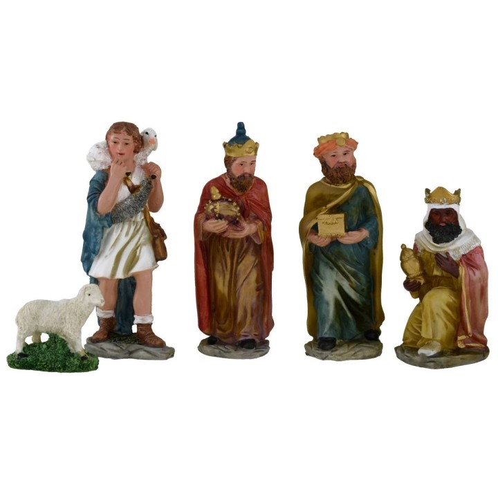 Set 3 Re Magi con pastore serie 15 cm