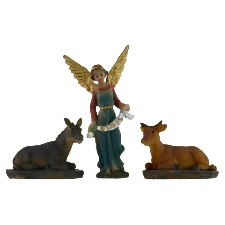 Set 10 figures 7 cm Nativity scene, Magi, angel and camel