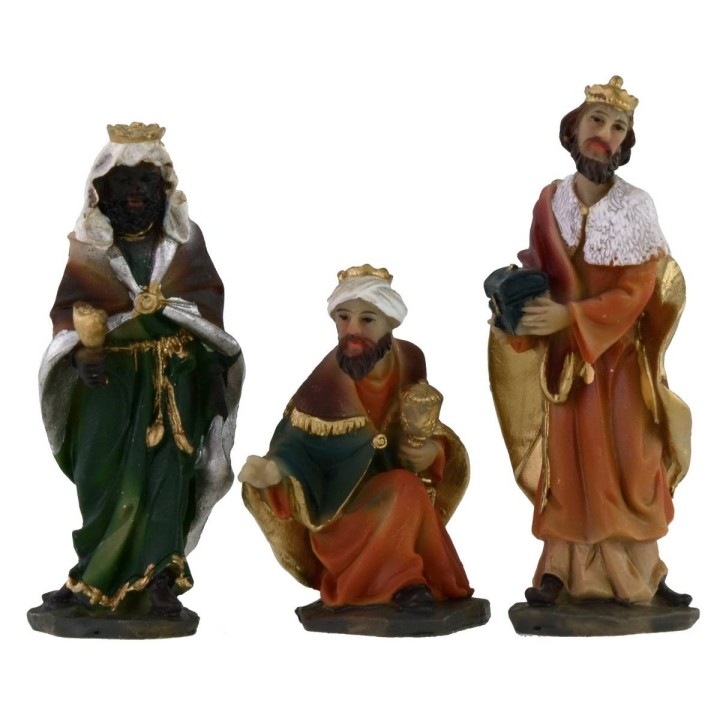 Set 10 figures 7 cm Nativity scene, Magi, angel and camel