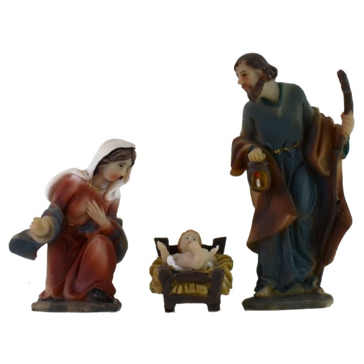 Set 10 figure 7 cm Natività presepe, Re Magi, angelo e cammello