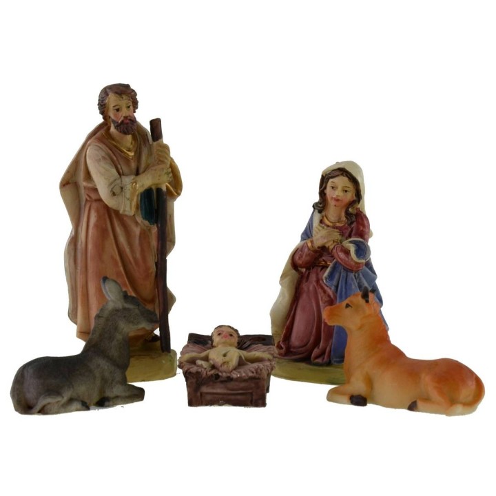 Natività 5 soggetti in resina serie 11 cm