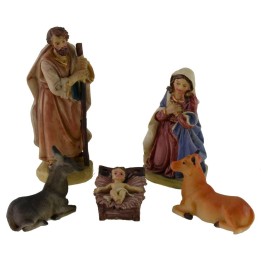 Natividad 5 figuras en resina serie 11 cm