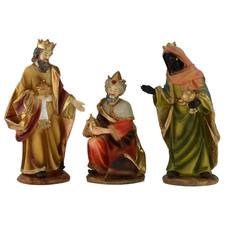 Conjunto de 3 Reyes Magos en resina serie 20 cm