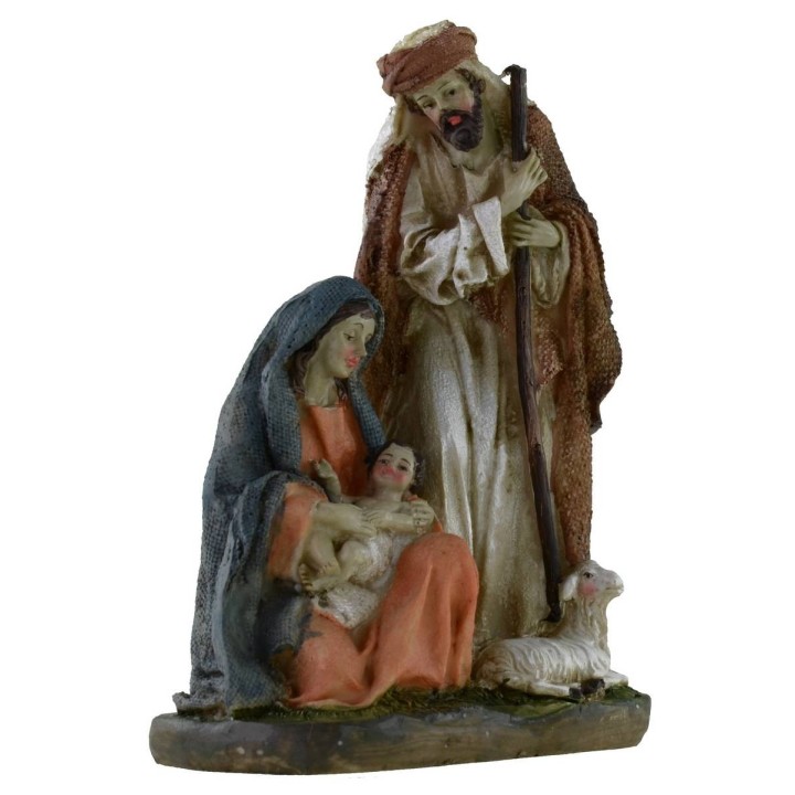 Sacra Famiglia monoblocco in resina cm 14x8x20 h cm