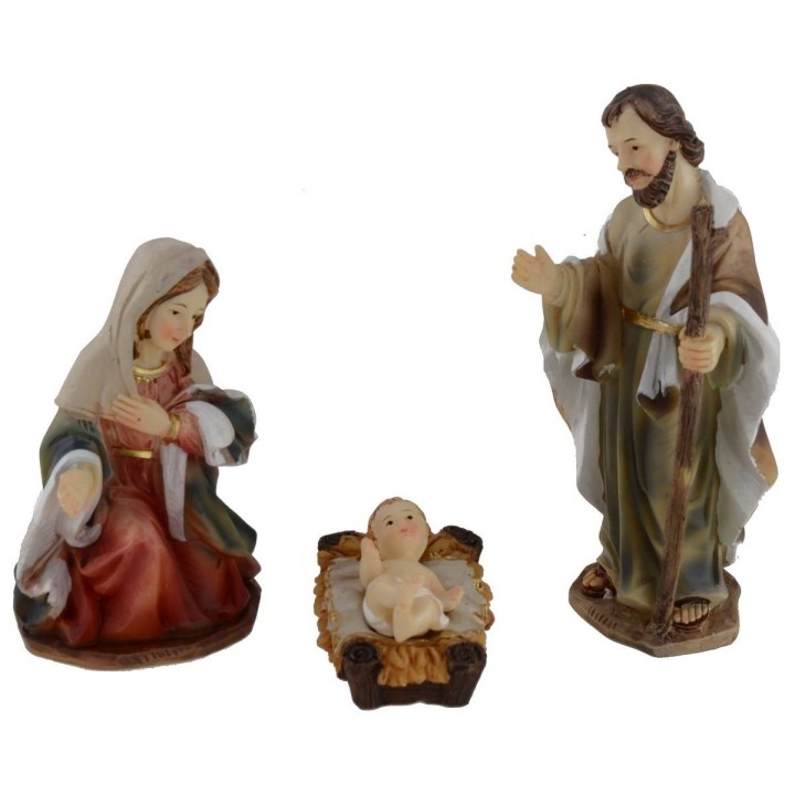 Nativity set of 11 subjects 9 cm in resin