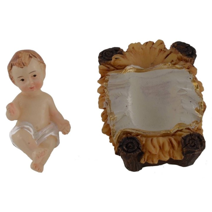 Nativity set of 11 subjects 9 cm in resin
